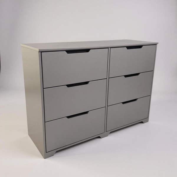 Cómoda de 6 cajones Gris