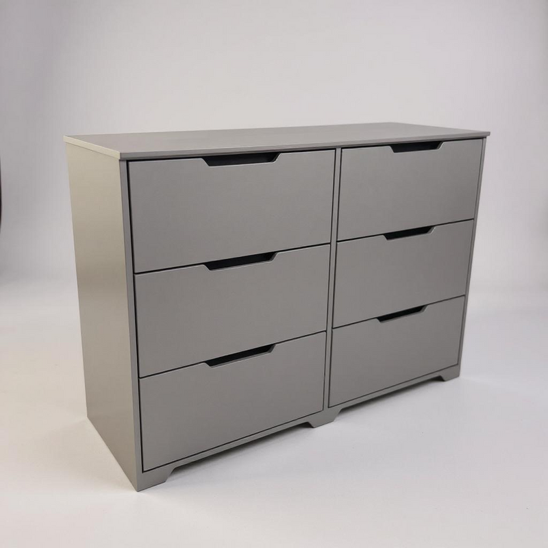 Cómoda de 6 cajones Gris
